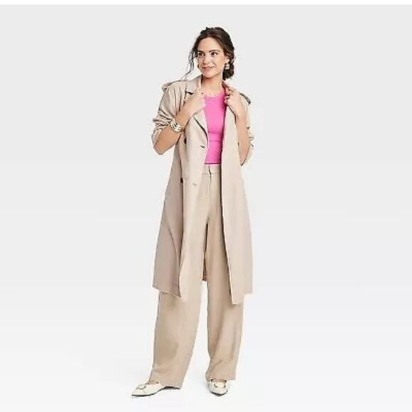 🆕🧥Women's Linen Trench Coat - A New Day - Picture 1 of 3